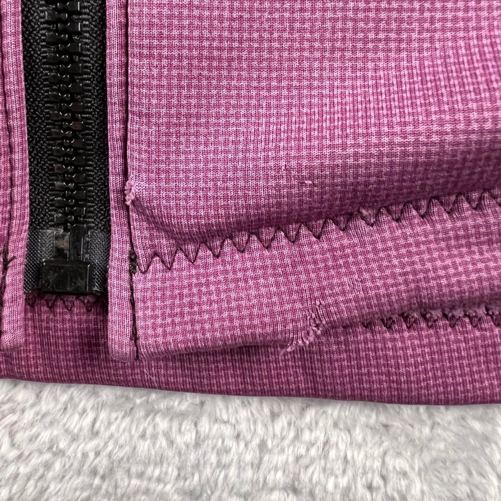 Melanzana Full Zip Grid Fleece Hoodie Purple Olive Womens S READ - Picture 9 of 12